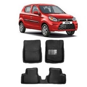 4.5D Car Floor Foot Tray Mats for Alto 800  - Black